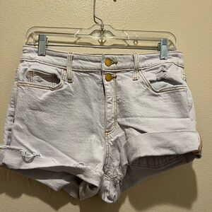 Universal Thread White High-Rise Cuffed Denim Shorts